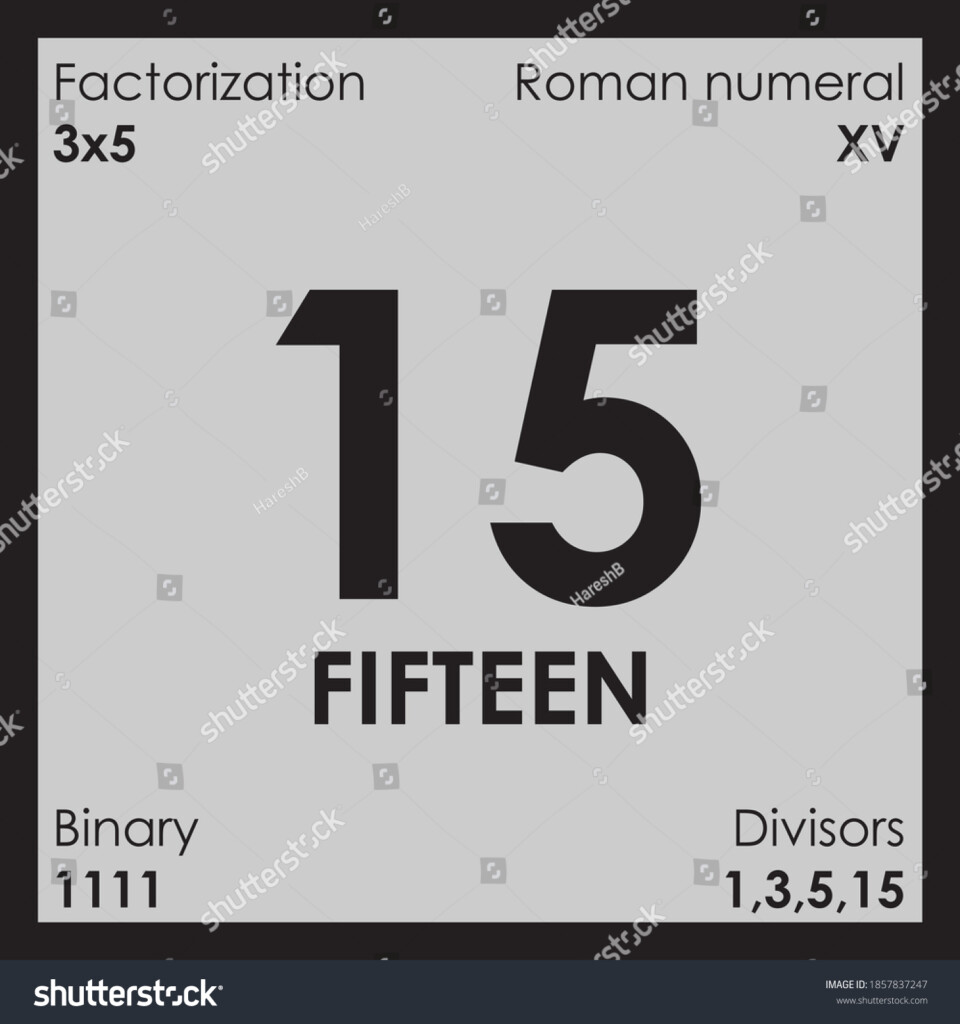 15 Fifteen Number Digit Details Odd Stock Vector Royalty Free 