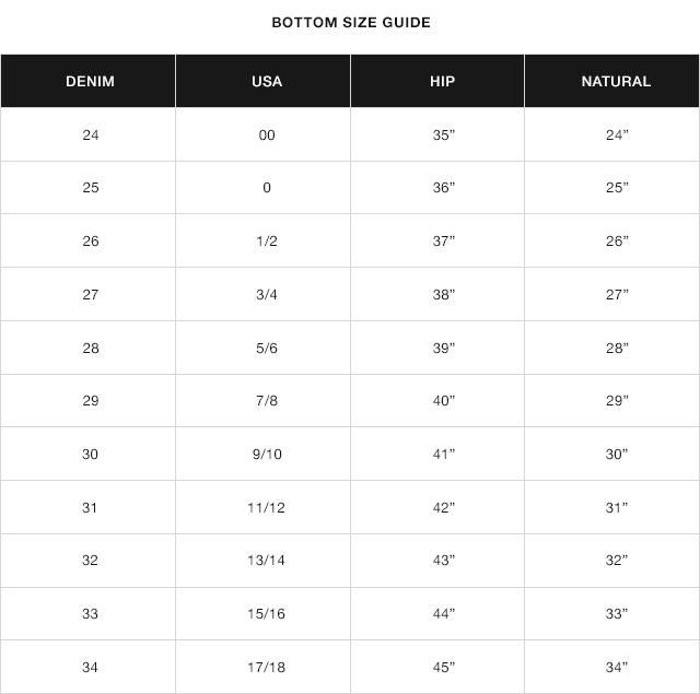 Abercrombie Size Chart Jeans Fitch Abercrombie