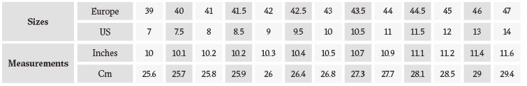 Aldo Men Shoe Size Chart Convert Your Shoe Size