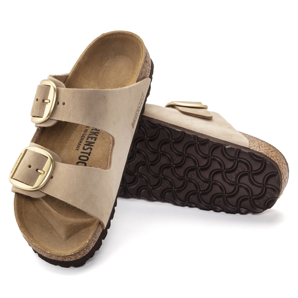 Arizona Big Buckle Nubuck Leather Sandcastle BIRKENSTOCK