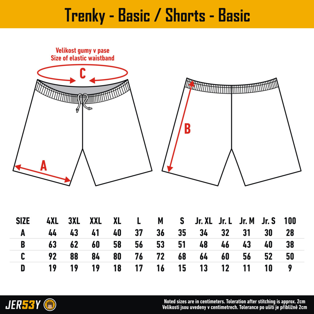 Basketball Short Size Chart