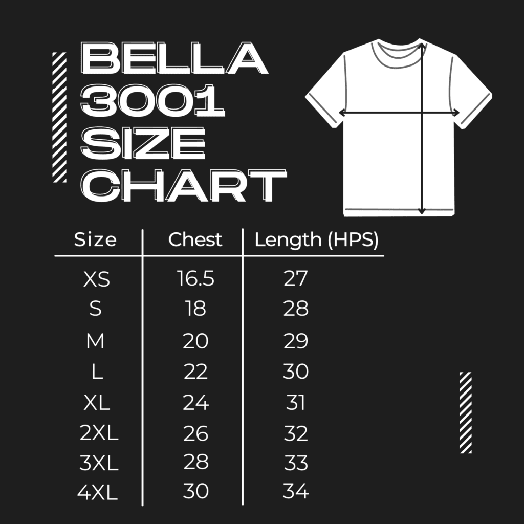 Bella Canvas Size Chart Sizing For Bella Buyers Sellers