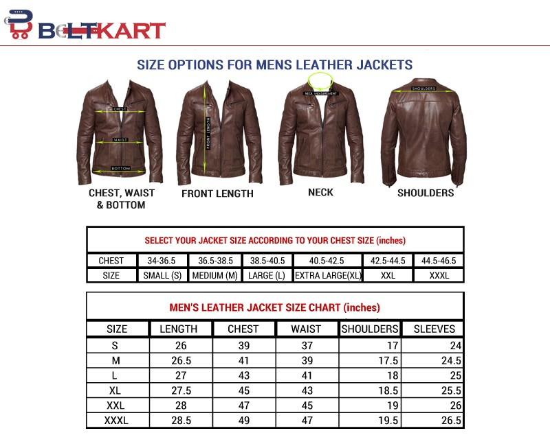 BeltKart Leather Jacket Size Chart