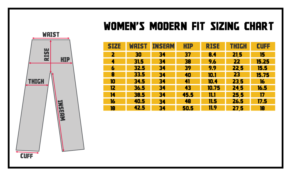 Buckle Size Chart Women 39 s Jeans