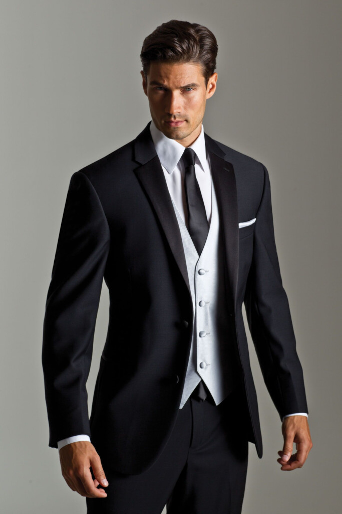 Custom Made Black Wedding Suits For Men Tuxedos Notched Lapel Mens 