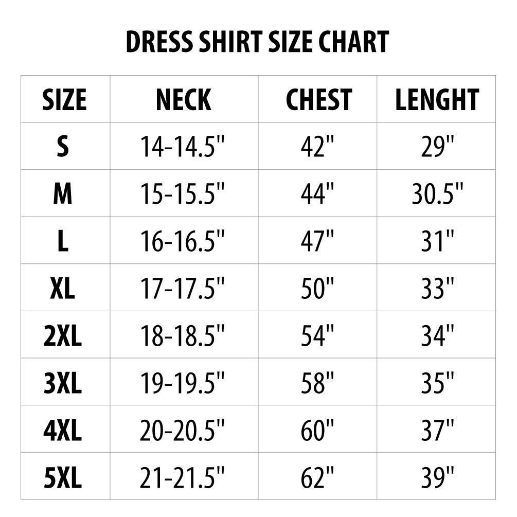 Dress Shirt Size Chart Mens GUWRZS