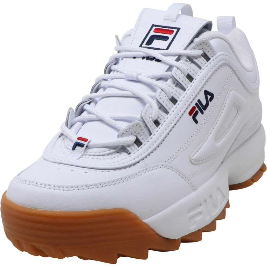 FILA Fila Men 39 s Disruptor Ii Premium White Navy Gum Ankle High 