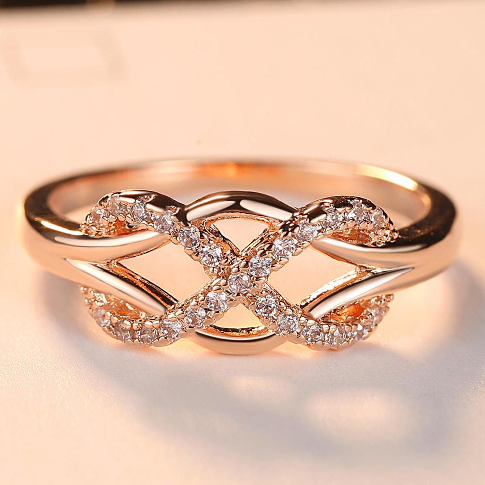 Fleepmart New Cubic Zirconia Crystal Infinite Rings For Women Fashion 