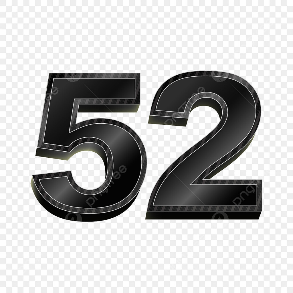 Gradient Numbers Vector Hd PNG Images Black Gradient 3d Number 52 52 