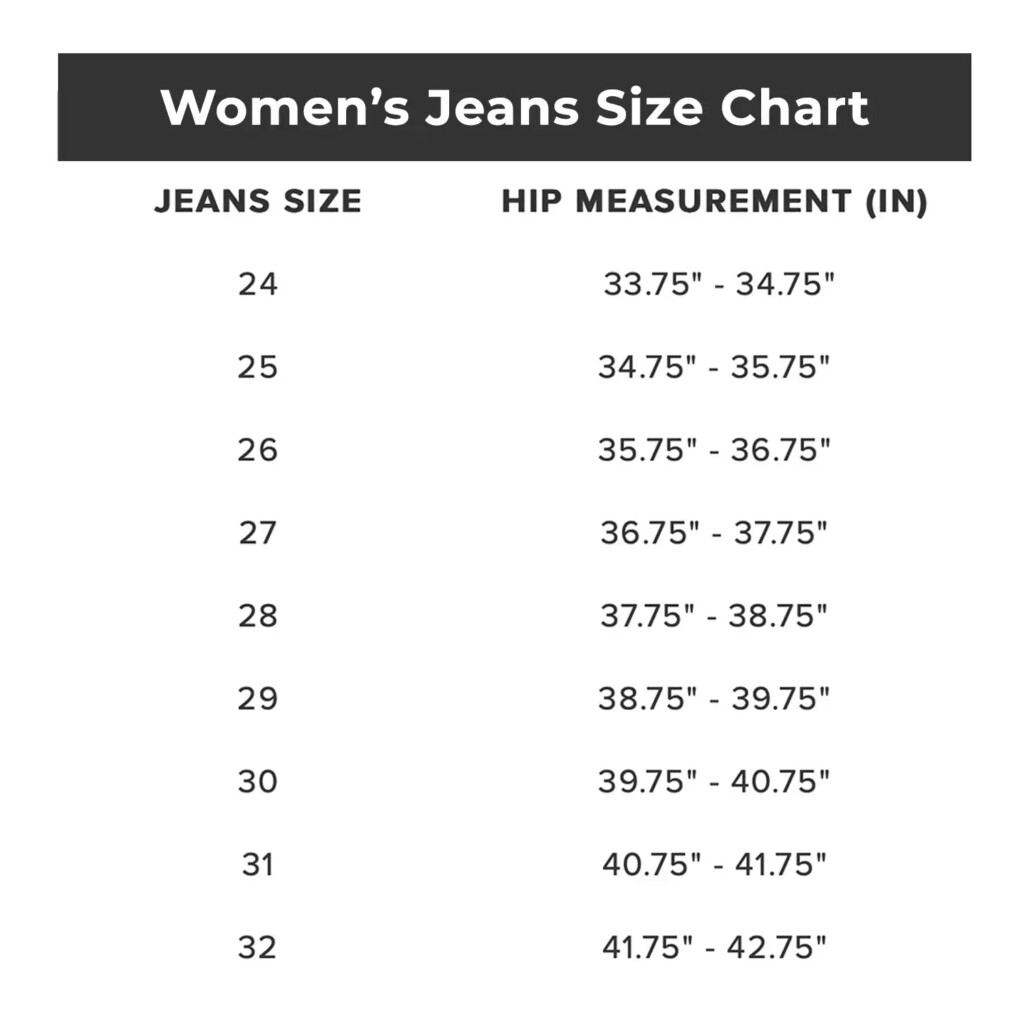 Jeans Size Chart For Men Women PASSION WIN
