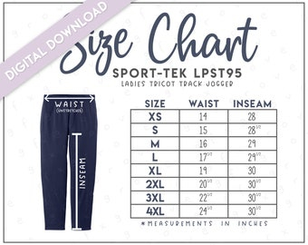 Jogger Size Chart Etsy