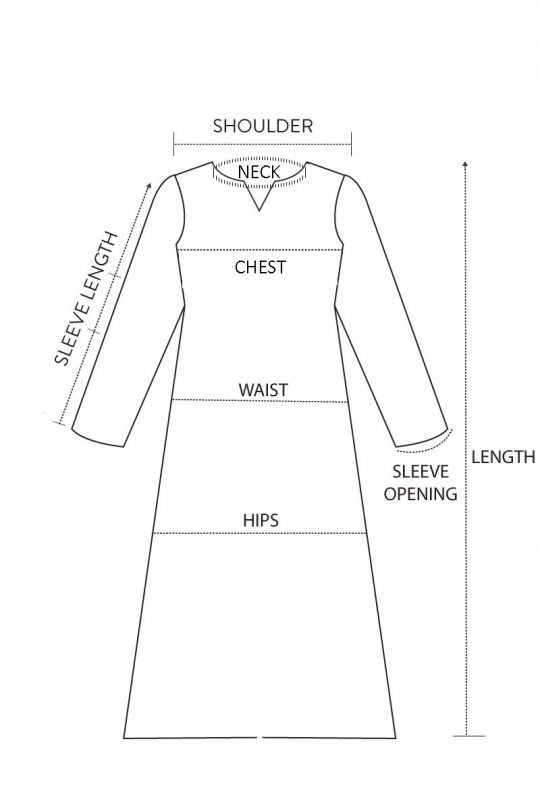 Kurta Size Chart Kessa