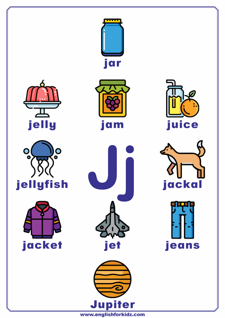 Letter J Worksheets Flash Cards Coloring Pages