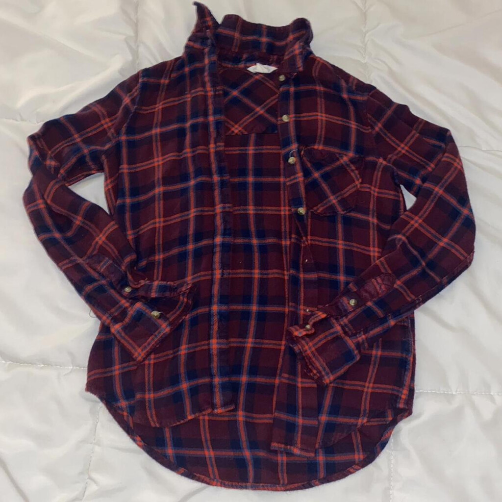 Maroon Flannel From Aeropostale Size Xs Could Fit Depop