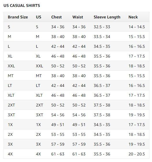 Men 39 s Shirt Size Chart US Stylish Shirts Men Mens Shirts African 