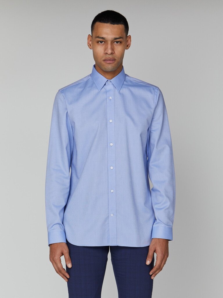 Men 39 s Sky Blue Long Sleeve Oxford Formal Shirt Ben Sherman