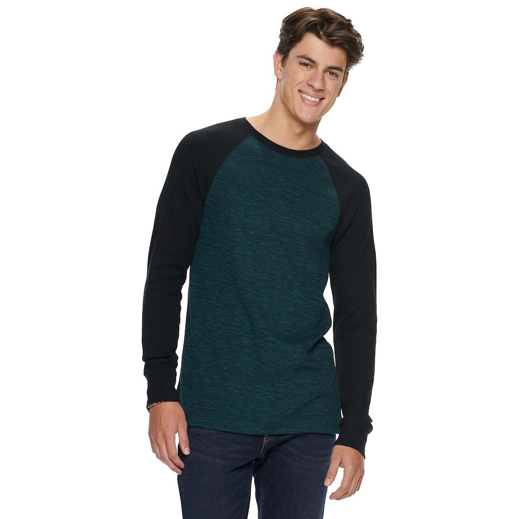 Men 39 s Urban Pipeline Raglan Long Sleeve Thermal Shirt Size Medium 
