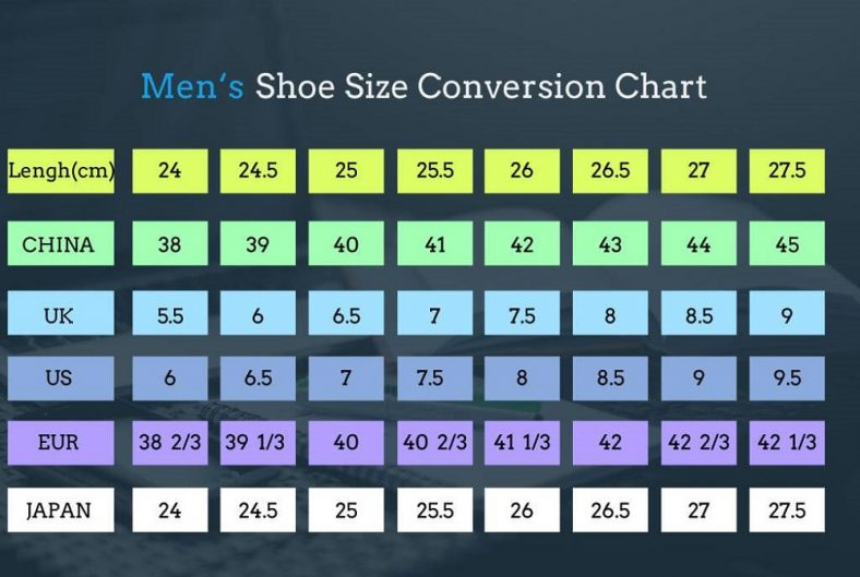 Men s Shoe Size Chart And Conversion 101 Activity