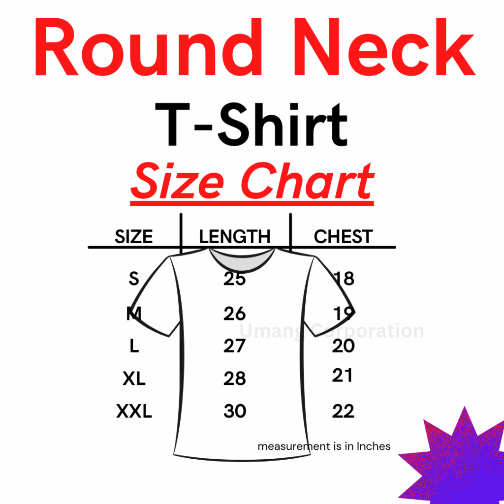 Men Size Chart Round Neck Tshirt T shirt Size Chart India For Male 