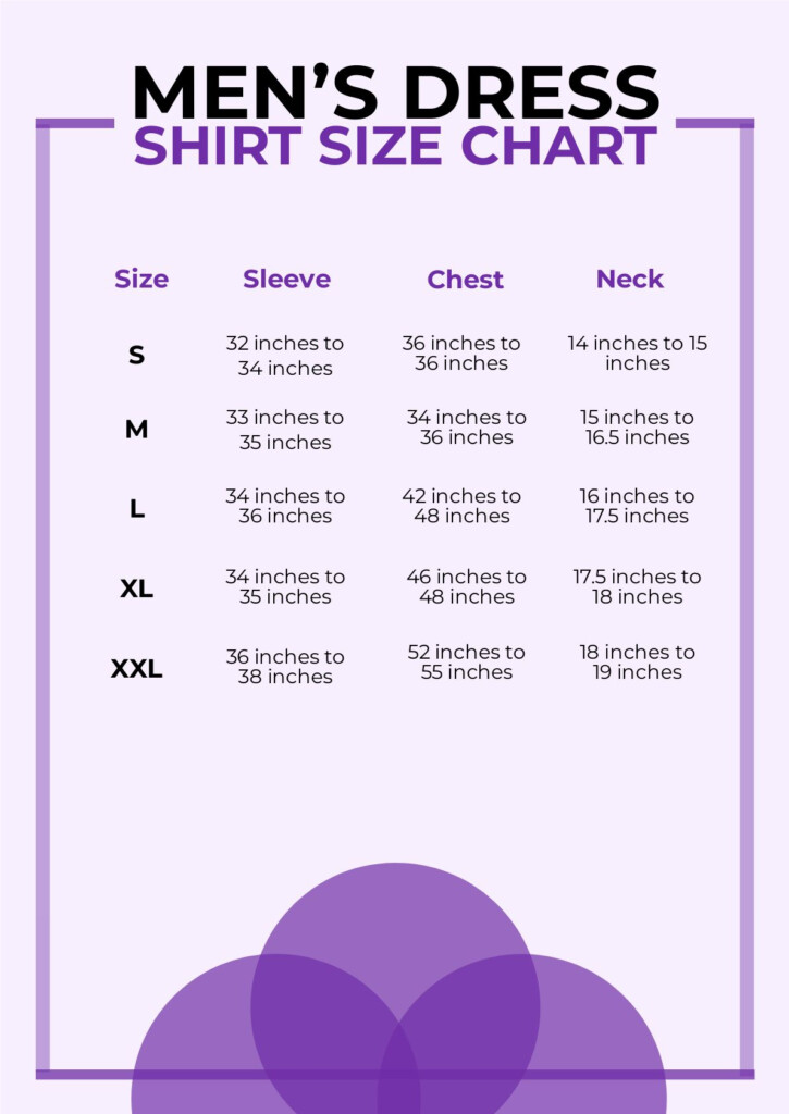 Mens Dress Shirt Size Chart In PDF Download Template