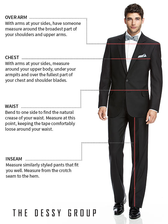 Mens Tuxedo Size Chart Ponasa