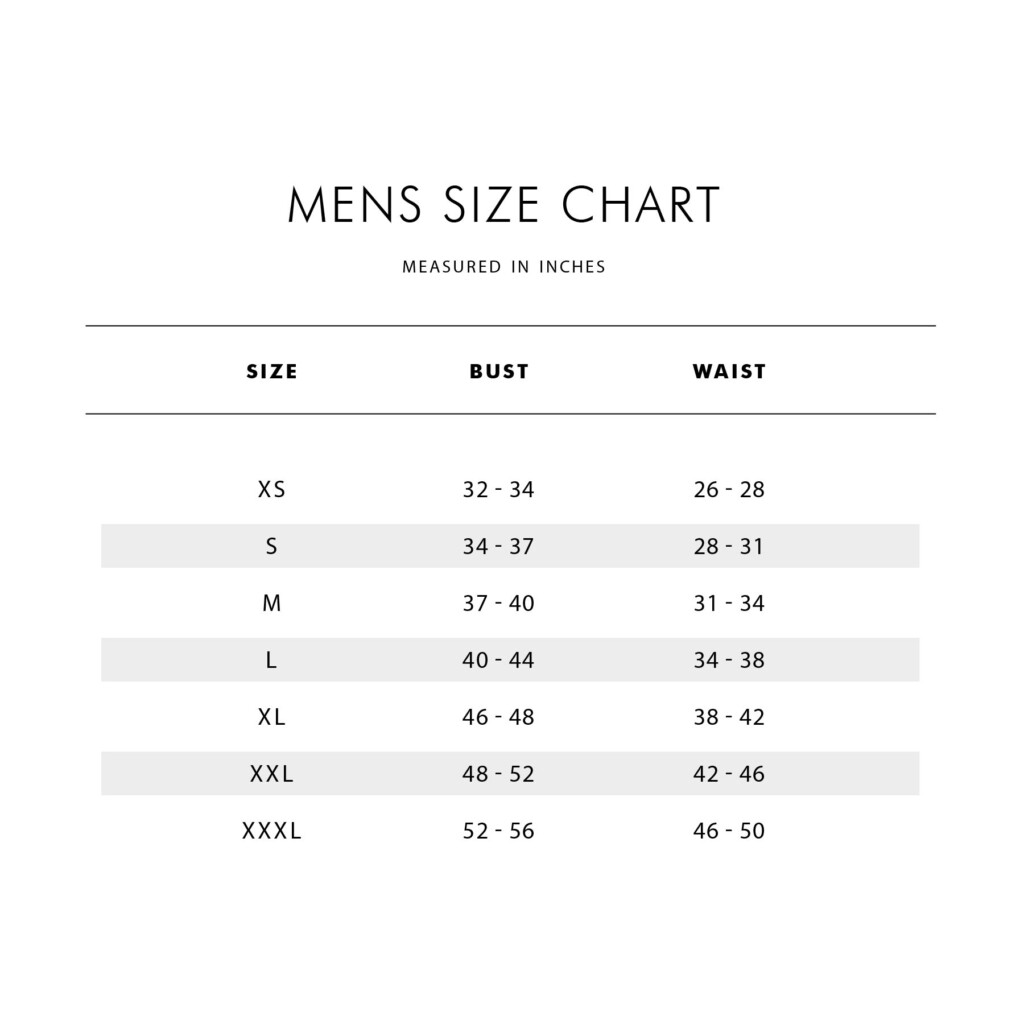 Pajama Jean Size Chart A Visual Reference Of Charts Chart Master
