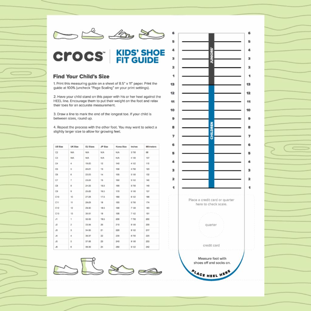 Printable Shoe Size Chart Width Fresh Printable Shoe Size Chart In My 