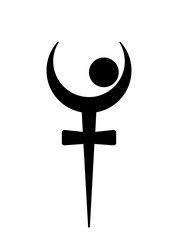 Sacred Geometry Triple Goddess Of Witchcraft Logo Vector Image