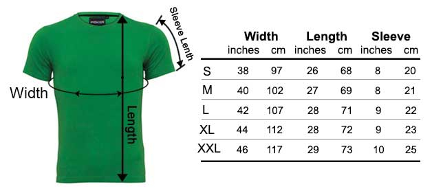 Shirt Size Chart For Mens India Ponasa