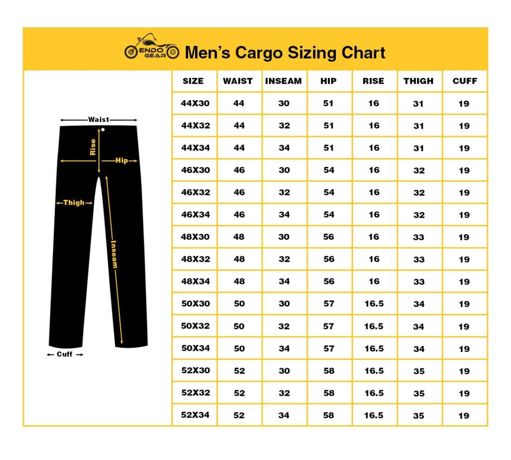 Size Chart EndoGear Mens Pants Size Chart Mens Sewing Patterns 