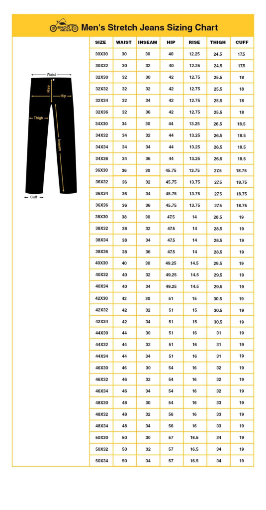 Size Chart For Men Pants Men 39 s Size Conversion Chart