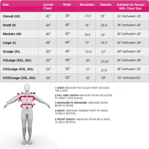 Size Chart Men s Measurement Woman s Measurement