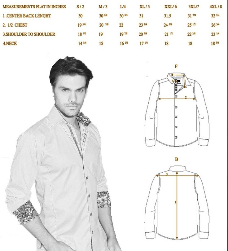 Size Chart Mens Shirts Men 39 s Shirt Size Chart Us