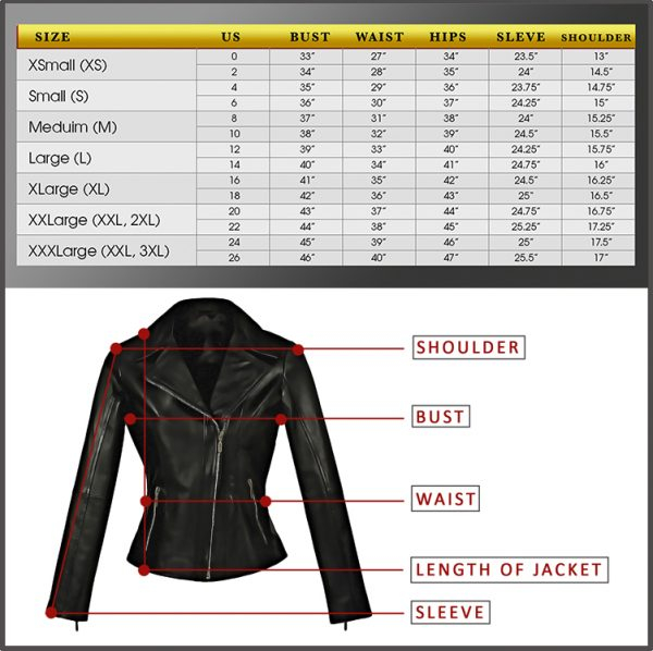 Size Chart Top Quality Bikers Leather Products Accessories
