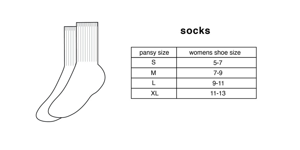 SOCK SIZE CHART PANSY