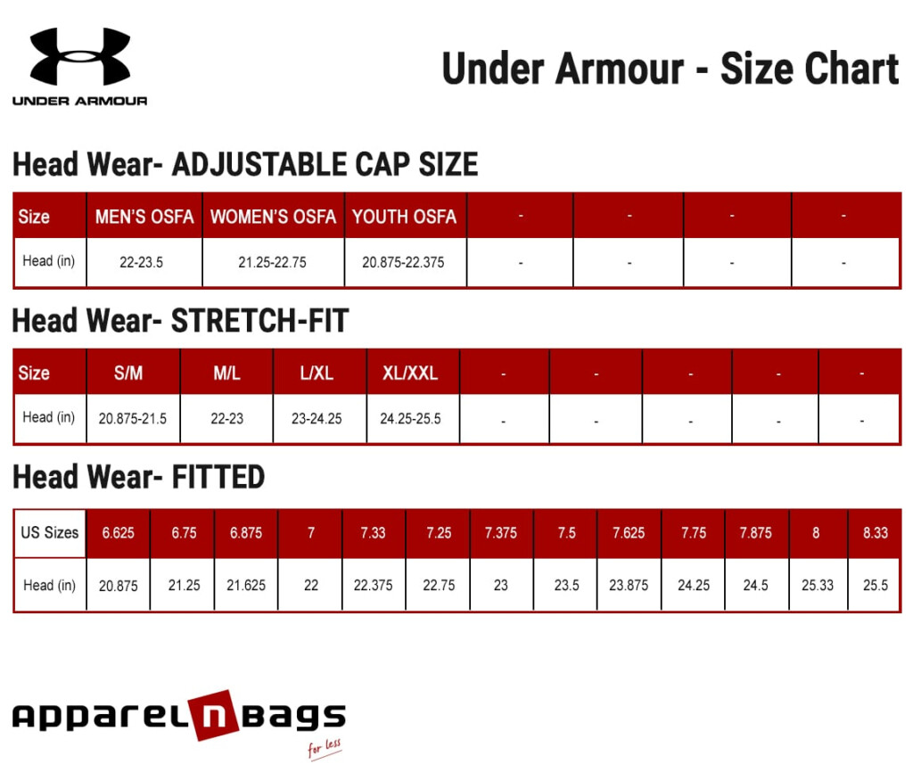 Under Armour Size Chart ApparelGator