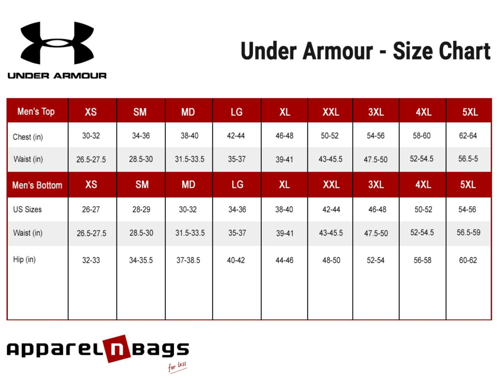 Under Armour Size Chart ApparelGator