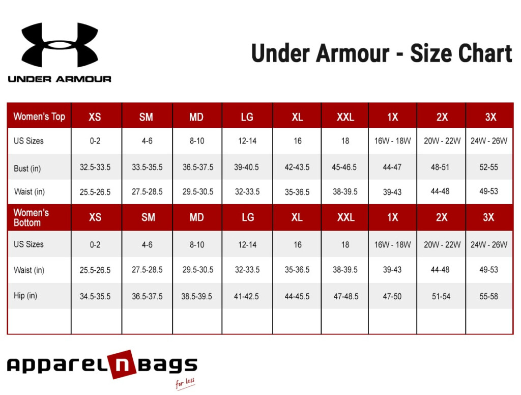 Under Armour Size Chart ApparelGator