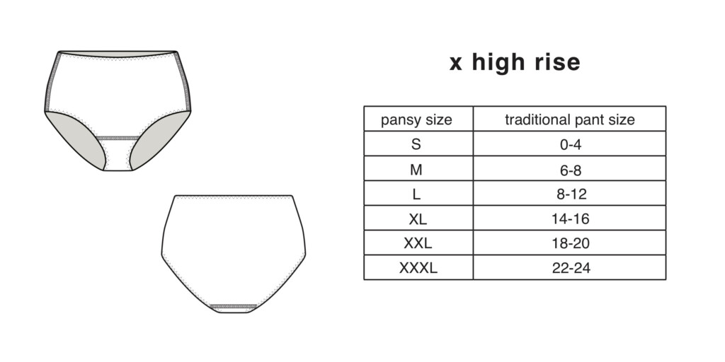 UNDERWEAR SIZE CHART PANSY