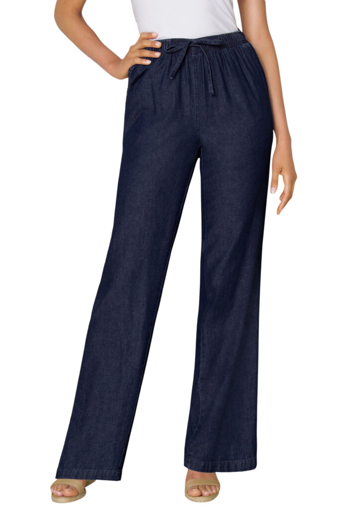 Woman Within Women 39 s Plus Size Petite Pull On Elastic Waist Cotton 