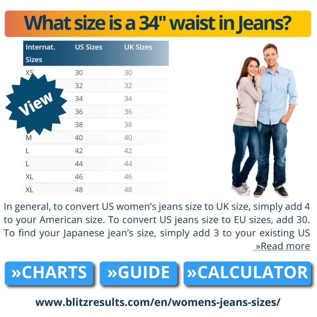 Women 39 s Jeans Size Chart Conversion Sizing Guide 2024 
