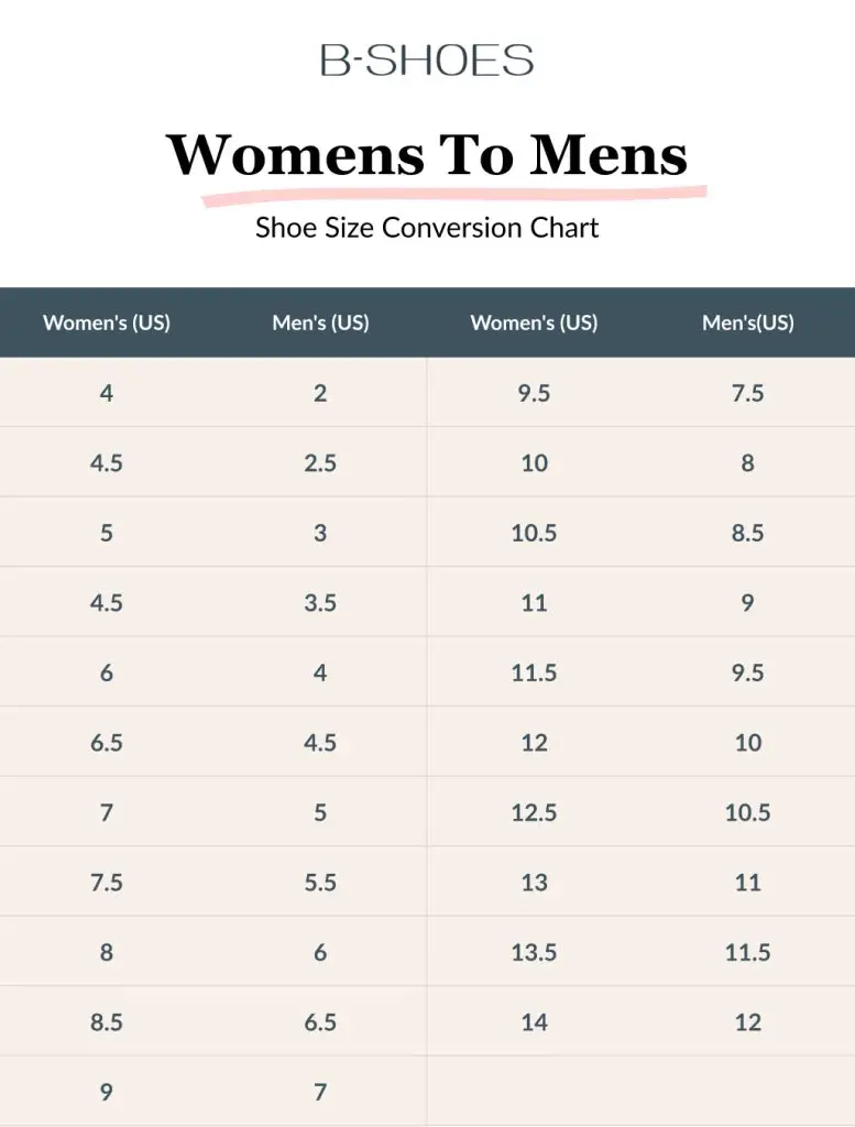 Womens To Mens Shoe Sizes Chart US UK EURO Barefoot Brands