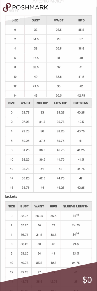 Zeroxposur Size Chart A Visual Reference Of Charts Chart Master